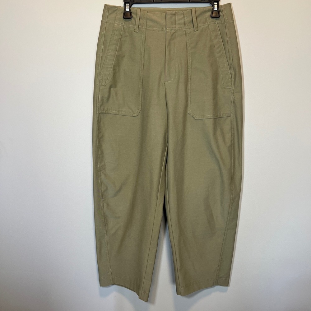 Athleta Utility Barrel Leg Pants Green High Rise Women's 10